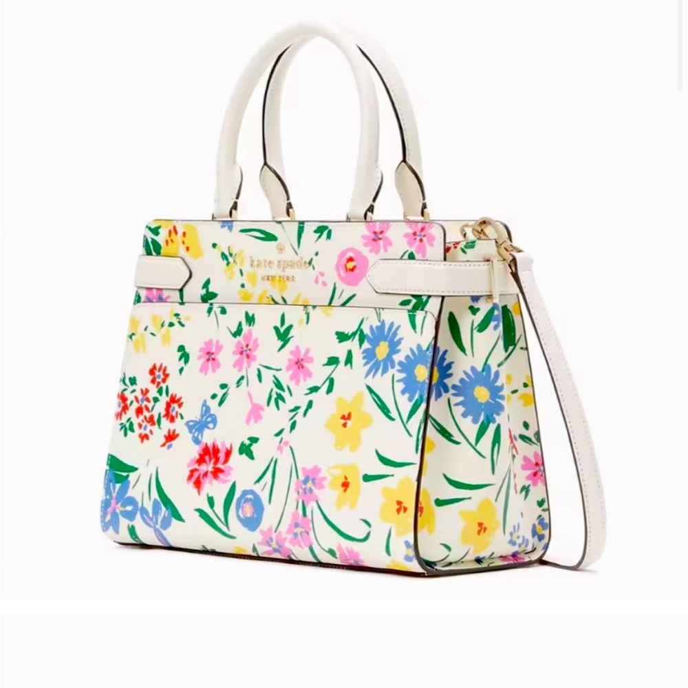 Kate Spade Bag- Staci Garden Bouquet Floral Saffiano Medium Satchel